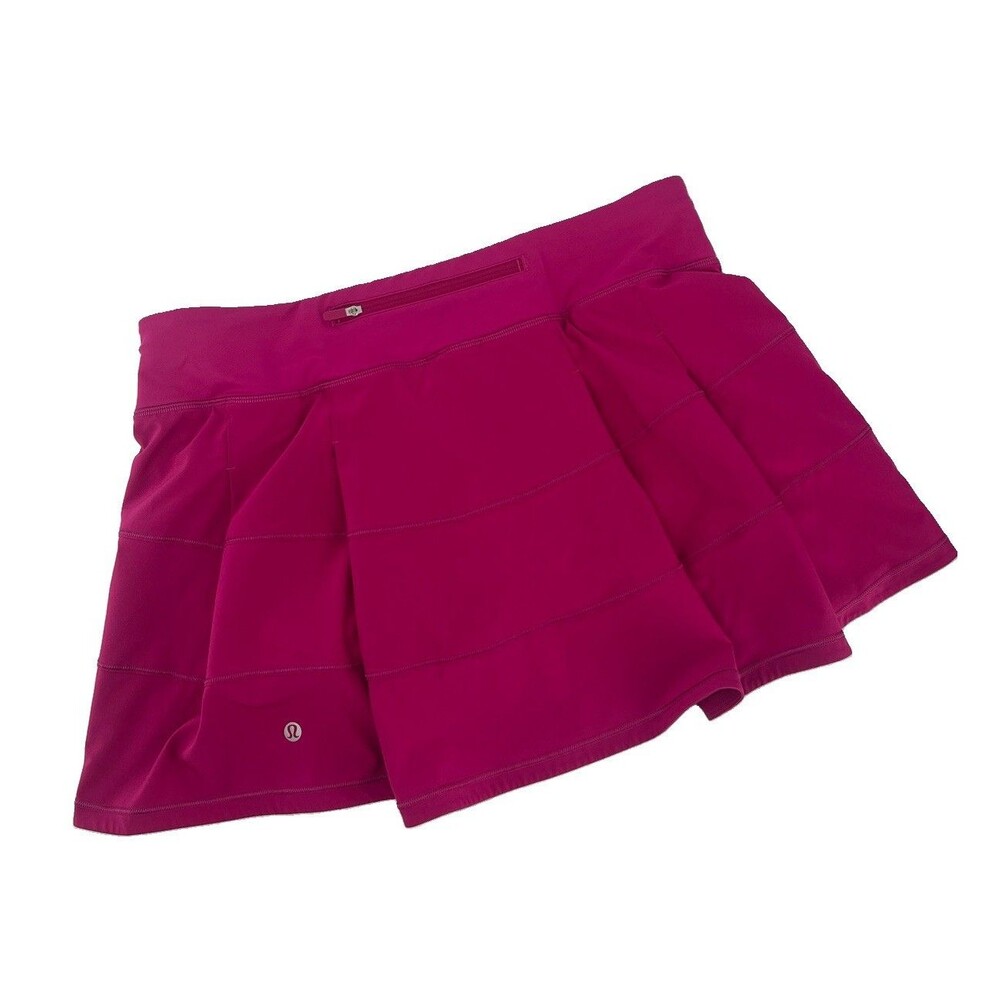 Lululemon Pace Rival Mid Rise Skirt Tall Ripened Raspberry Size 10 Pleated - Picture 4 of 8